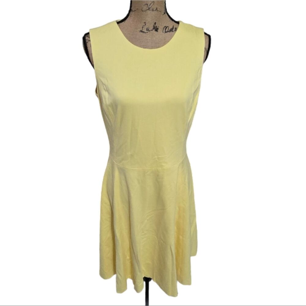 Ralph Lauren Women's Yellow Bloom Sleeveless Crepe A-Line Dress Size 10 New!